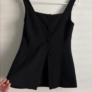 Wool Black Sleeveless Top